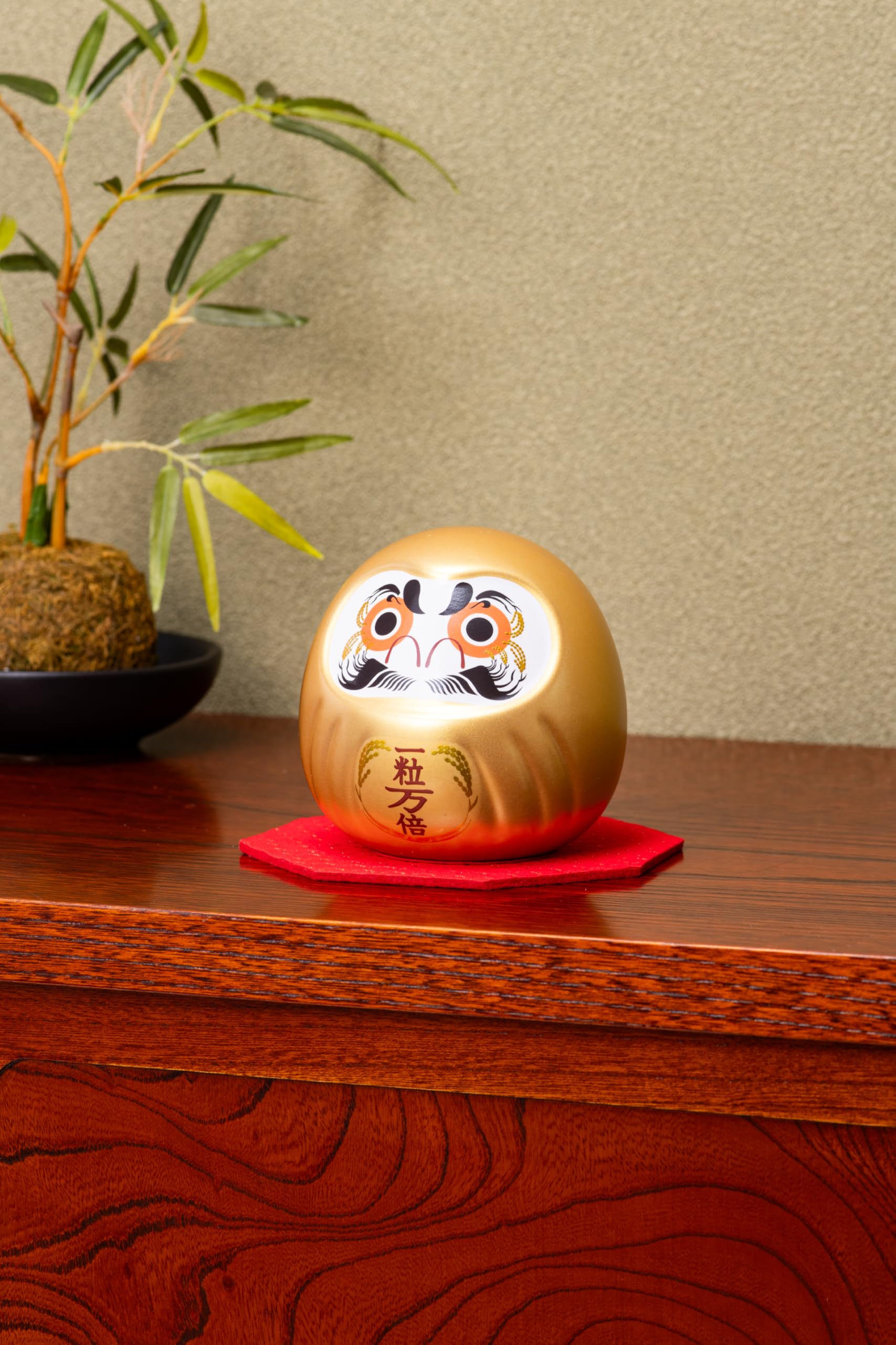 Mini Daruma Duo – Good Luck Charm Buy Lucky Shop Golden Feng Shui Decor, Daruma Doll for Money